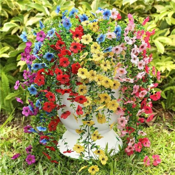 Artificial Flowers for Outdoors Hanging Faux Plants for Spring Summer - Picture 1 of 7